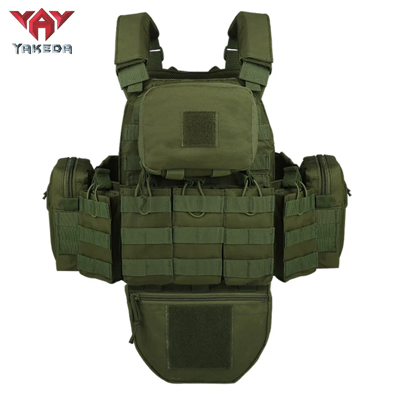 Imagem -04 - Yakeda-outdoor Multi-funcional Camuflagem Colete Tático Engrenagem de Caça Totalmente Removível Poliéster 600d Coletes cs Ajustáveis