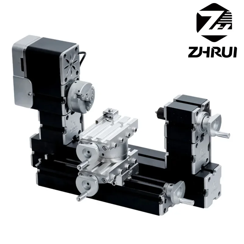 ZHRUI 60W Powerful Mini Metal DIY Rotating Lathe Machine Tools with Base 12000 rpm for Wood Soft Metals Plexiglass Plastic