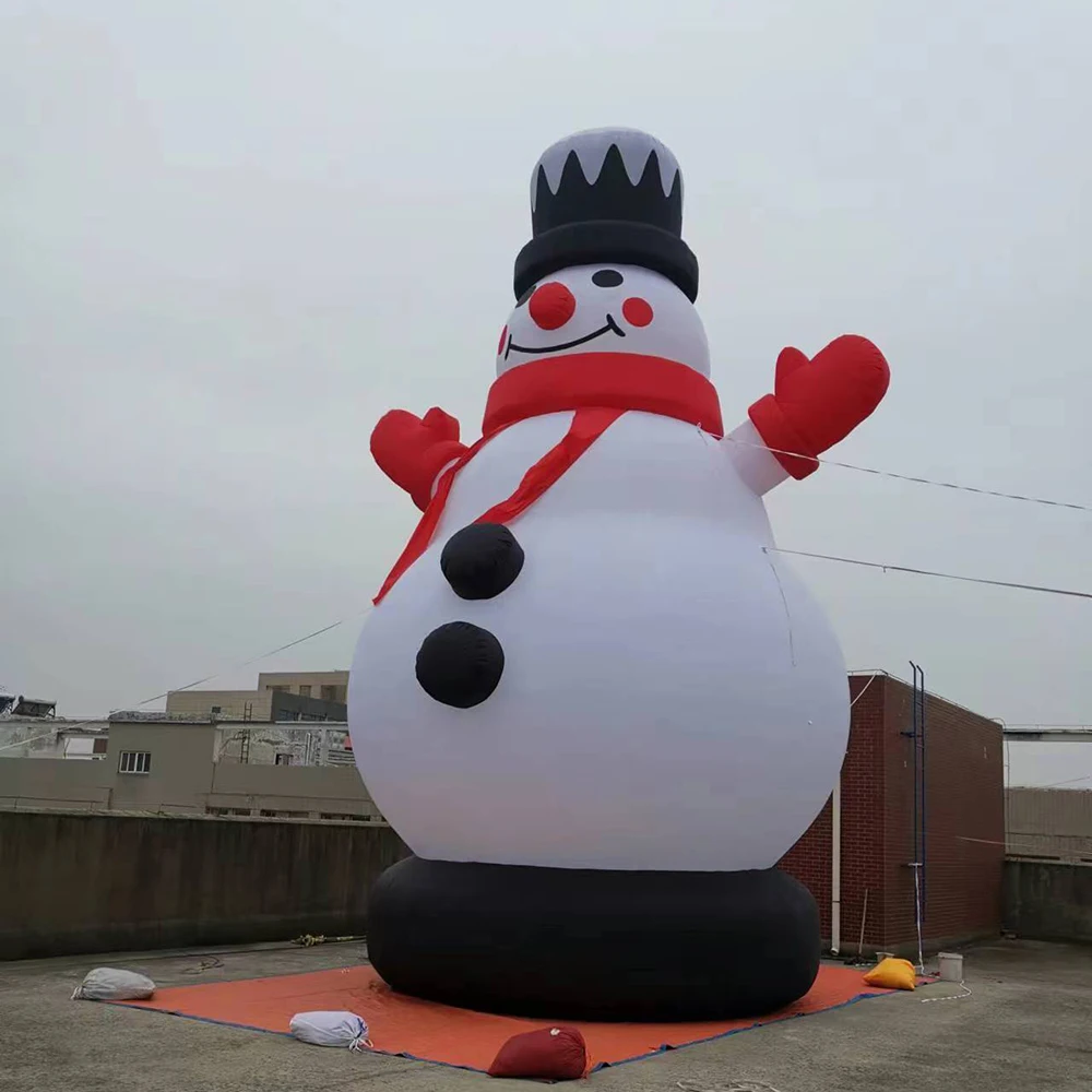 Großhandel hochwertige frohe Weihnachten aufblasbare Schneemann im Freien Santa Dekorationen Schneemann mit LED-Licht für Hausgarten