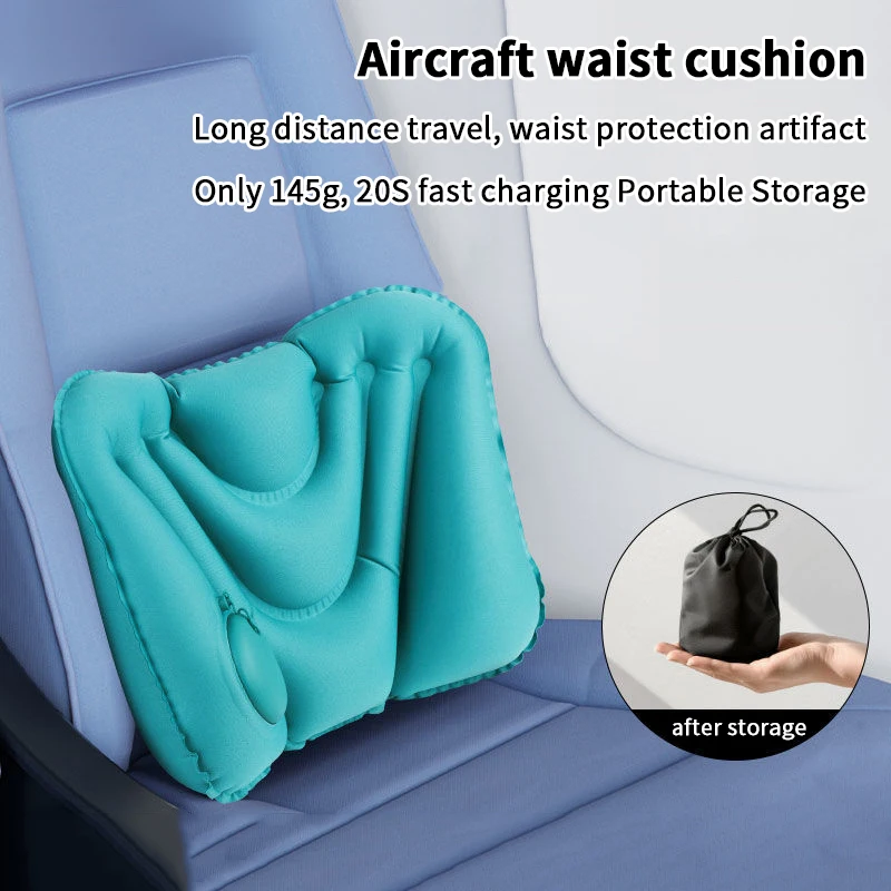 Waist Protection Inflatable Lumbar Pillow Inflatable Ultralight Chair Waist Cushion Comfortable Soft Cushion For Home Office Car