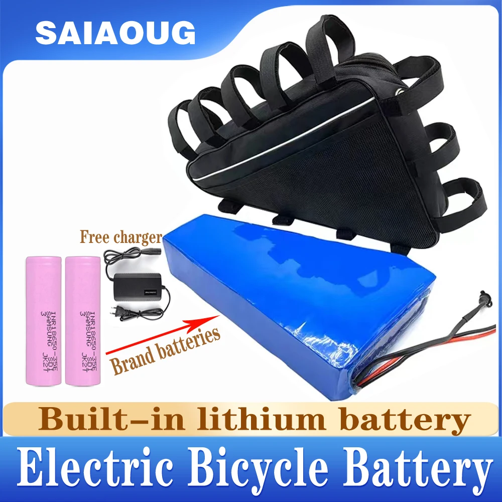 

LiFePO4 Battery 48V EBike Battery Pack 52V 60V 72V 20AH 30AH Triangle Bag Ebike Battery 50ah Huge Capacity 2000W with Charger