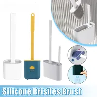 Cleaner Toilet Brush Silicone Wc With Holder Toilet Bowl Brush Set Wall Hanging Toilet Brush Silicone Soft Bristles for Floor