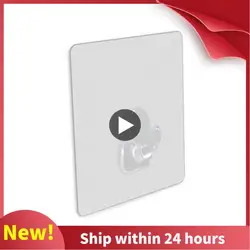 Gancho transparente autoadhesivo para colgar ropa, colgadores de pared para puerta, baño, cocina, accesorios adhesivos, fuerte, sin marcas