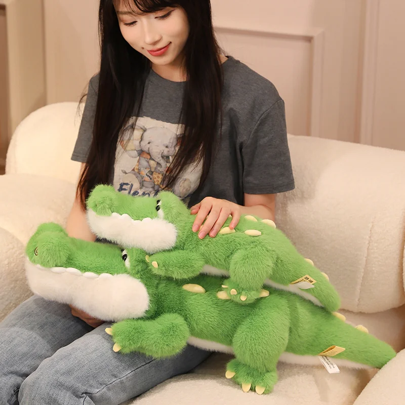 50/70/90Cm Gevoelig Groene Krokodil Dieren Knuffels Simulatie Kawaii Cartoon Zachte Poppen Verjaardagscadeautjes voor Kinderen Sierkussen