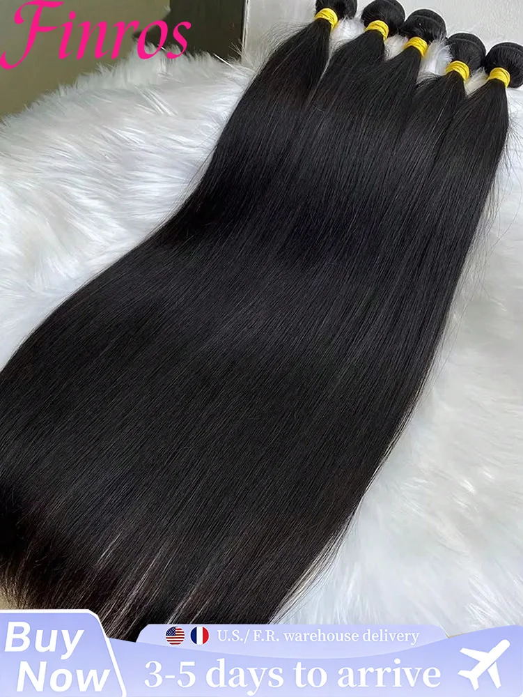 15A Bone Straight Human Hair Bundles Unprocessed Brazilian Virgin Hair 30 Inch Raw Hair Double 1/2/3/4 Bundles Weave Extensions