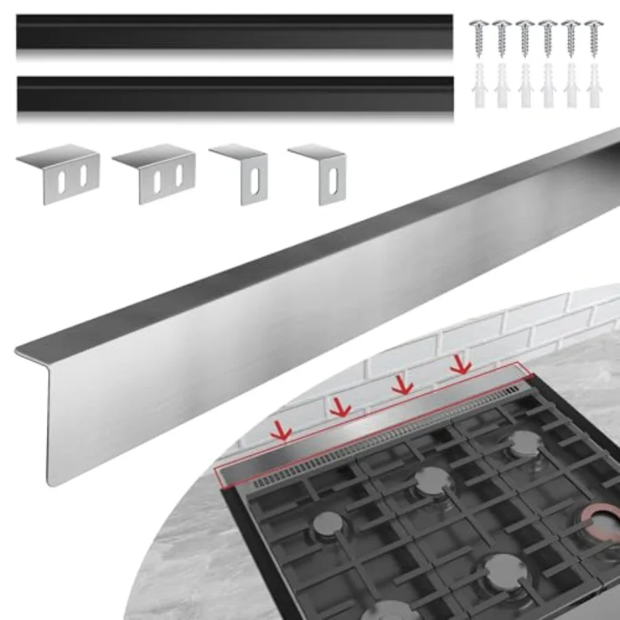 

Комплект для заполнения зазора между плитой и задней стенкой 30 дюймов W10113901A с 2 силиконовыми заглушками для зазора плиты, комплект для отделки варочной панели между плитой и защитной стенкой