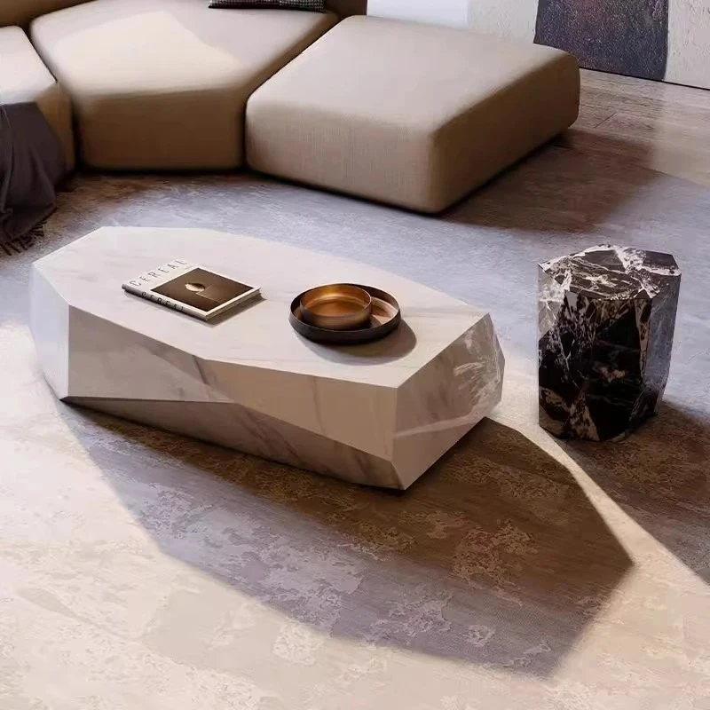 

natural marble hexagonal star diamond coffee table simple modern large coffee table small apartment minimalist
