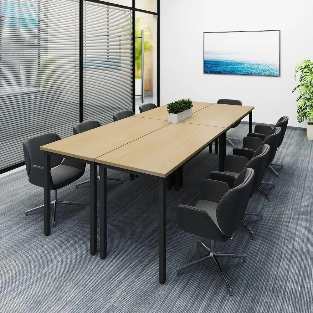 4PCS Conference Tables 8FT Computer Desk Study Writing Podcast Table for Meeting Room Conference Room for 10 People