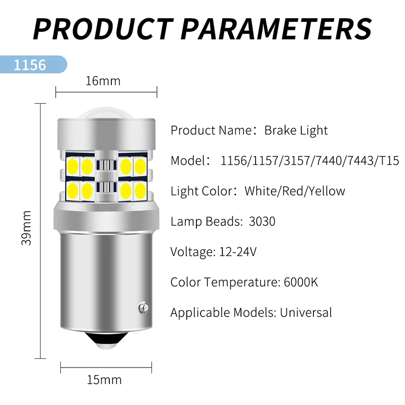 10pcs 1156 py21w led 3030 chip ba15s p21w LED Turn Siganl Canbus 7440 T20 T25 3156 drl led Reverse lights Daytime running lights