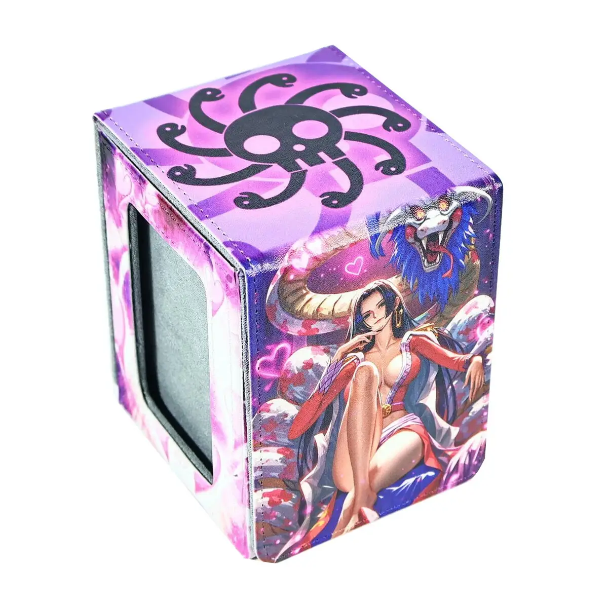

Коробка для хранения карт One Piece Boa Hancock, сделанная своими руками, из высококачественной кожи, с магнитной застежкой, для Ws Ptcg Opcg, аниме-карточек, подарок, игрушка