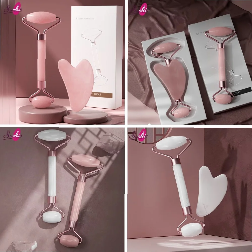 Facial Roller Massager, Double Head Resins Scraping Board for Face & Body Massage