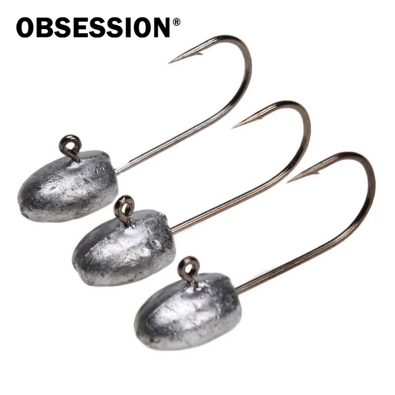 OBSESSION A030 50pc 1g 2g 3g 4g 1g 2g 3g 4g Small Jig Head Fishing Hook For Soft Lure Lake Fishing Accessories Mini Jighead Hook