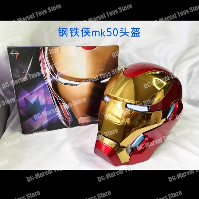 Iron Man 1:1 Helmet Mk5 Mk50 Avengers War Machine Cosplay Electric Open Close English Voice Remote Control Christmas Gifts Toys