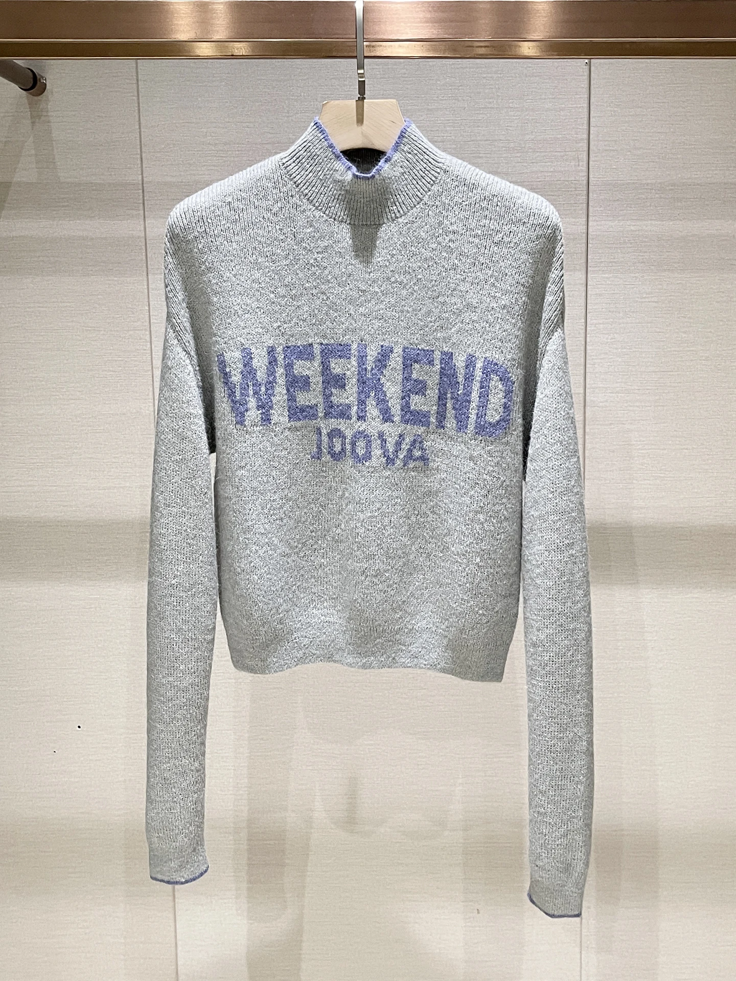 

Unique Anti-Aging Winter Knitwear Women's Slim Fit Long Sve f High Collar ey Embroidered Casual Luxury Knitted Top