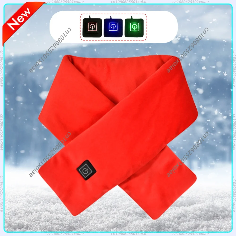 Waterproof Electric Heated Scarf 3 Gears Adjustable USB Charging Electric Heating Scarf 5V 8W Electric Neck Warmer for Women Men