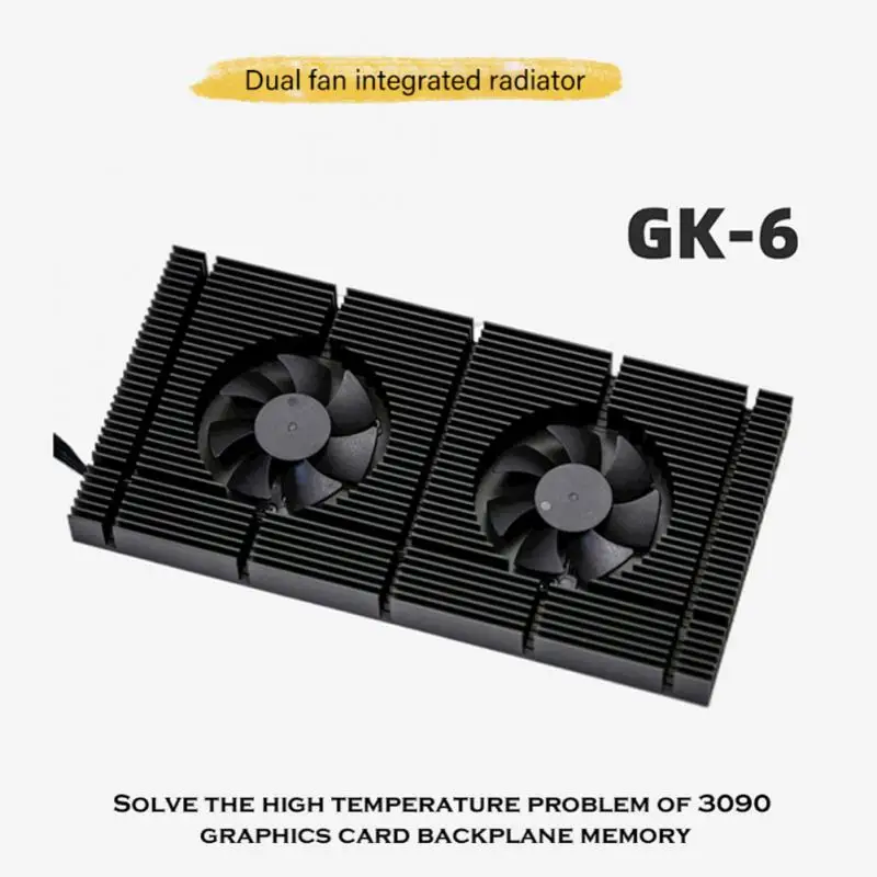 Black Pwm Fan With Heat Sink Cooling Fan 2023 Vram Heatsink Aluminum Panel Dual Graphics Card Backplane For 3090 Gpu New