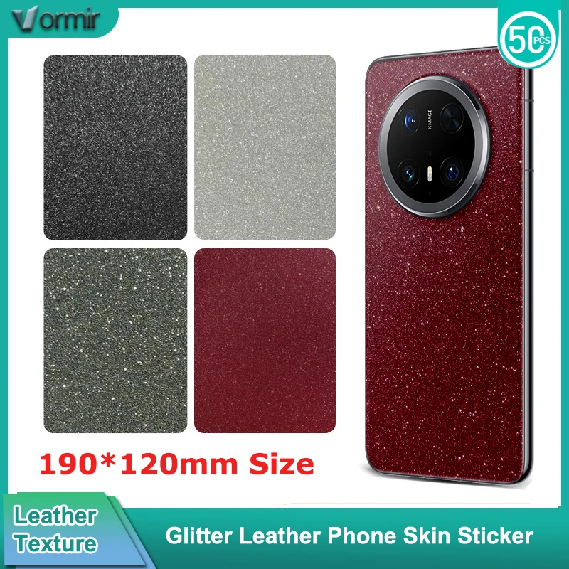 

VORMIR 190*120mm 50pcs Glitter Solid Phone Skin Stickers for Hydrogel Plotter Machine Rear Micas Phone Back Decoration Films