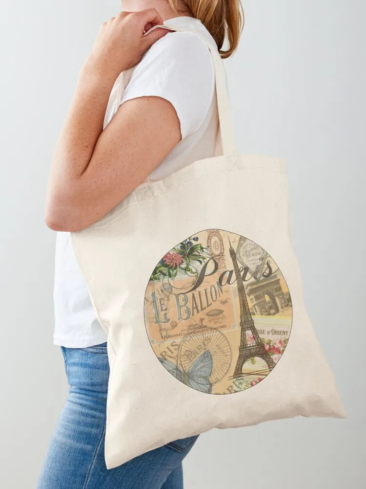 

French Paris Vintage Collage France Europe Travel Tote Bag tote bag women handbag Women's handbag bags luxury women