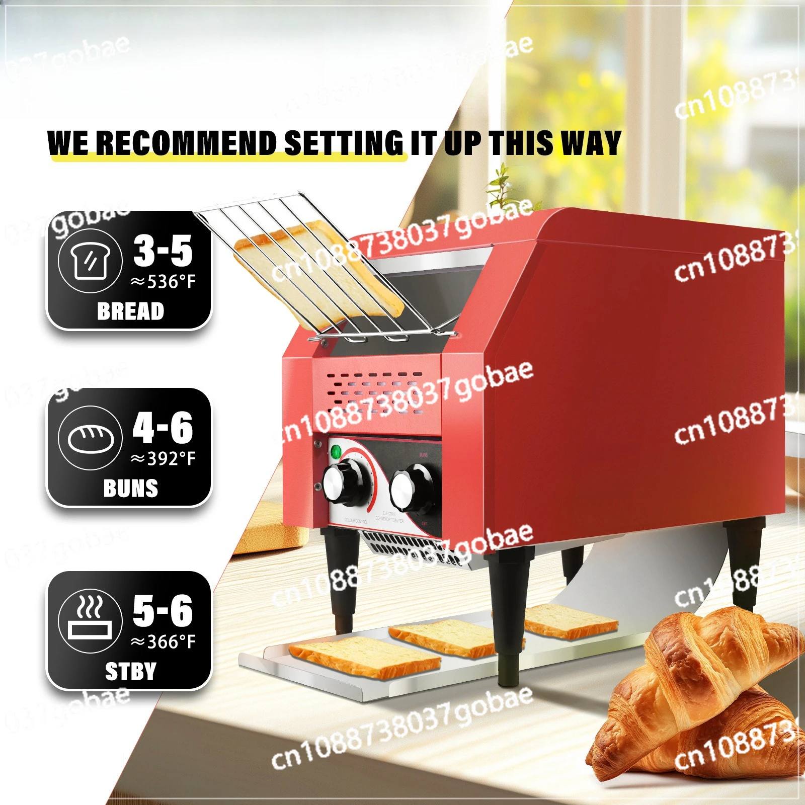 

Цепной тостер Автоматическая машина для тостов в шведском столе Быстрый многофункциональный тостер