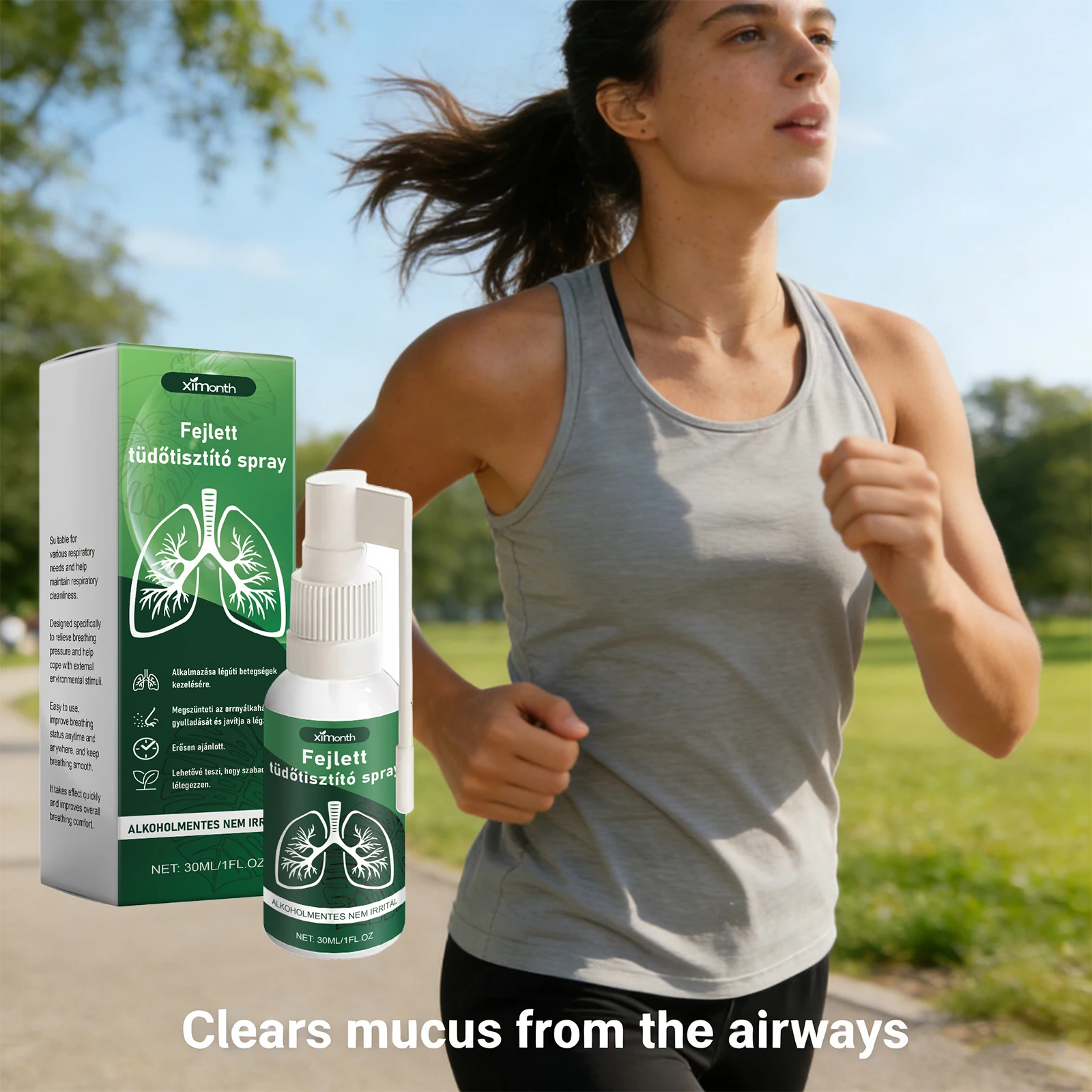 Lung Cleansing Spray Clearing Mucus Respiratory Tract Promote Smooth Breathing Spray Relieves Throat Discomfort Lung Health Care