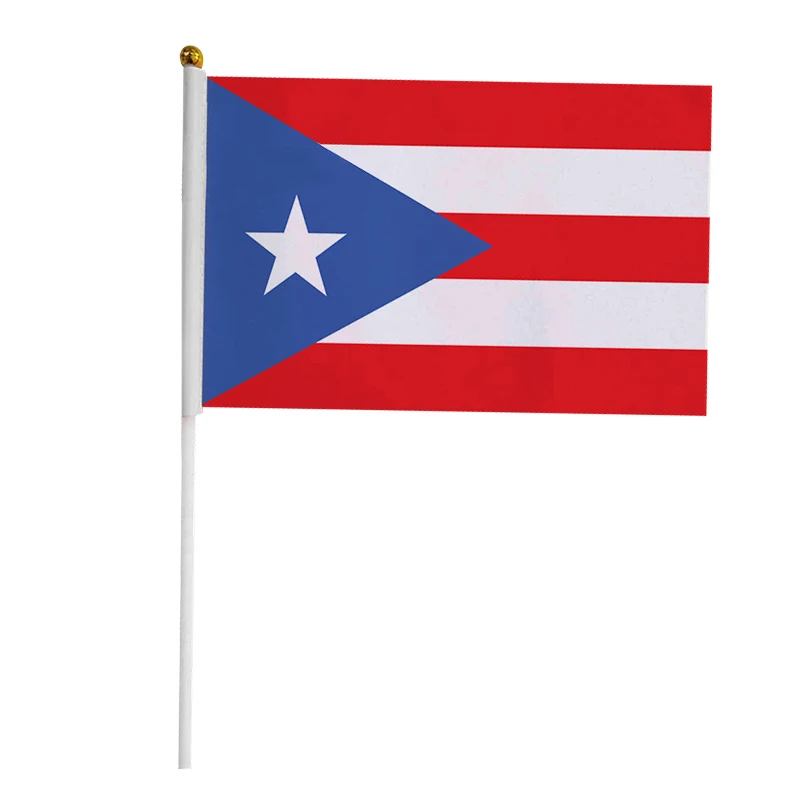 Aerlxemrbrae Custom Hand Flag 50 Pcs/Lot Puerto Rico Hand Waving Flag- 140 Country Hand