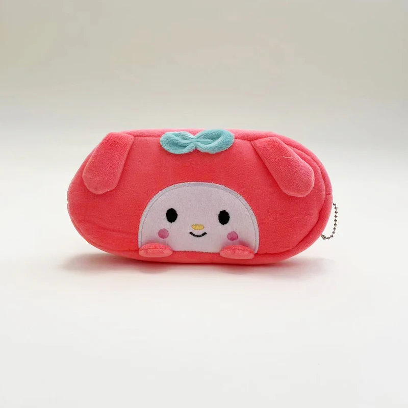 Sanrio Pencil Cases For Girls Kawaii Kuromi Melody Cinnamoroll Plush Pen Box Stationery Storage Bag School Office Supplies