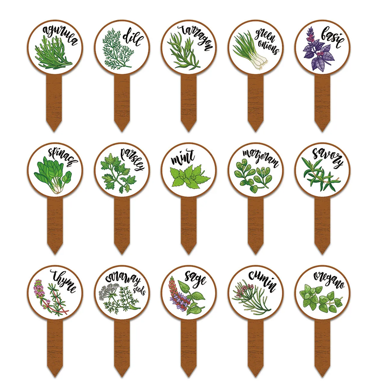 15 Wooden Flower Pot Plant Labels, Reusable Creative Vegetable Labels Suitable for Indoor/Outdoor, Courtyard Lawn Care