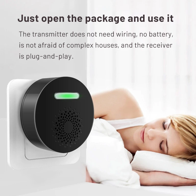 Wireless Doorbell No Battery Self Powered Button Welcome Ding Dong Receiver Smart Home Security Device 36 Ringtones US/EU Plug