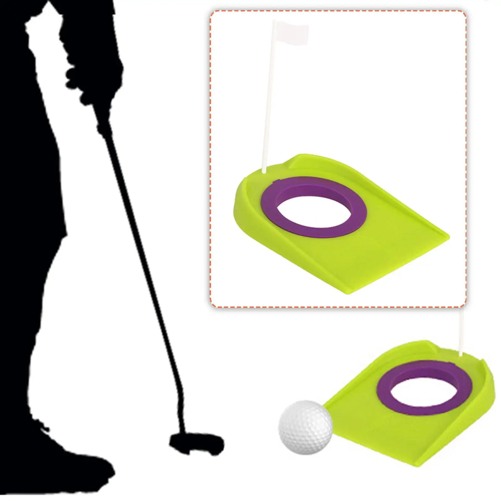 

Golf Putting Cup and Flag Training Equipment Golf Putting Hole Cup Accessories for Indoor Garden Home Professionals Backyard