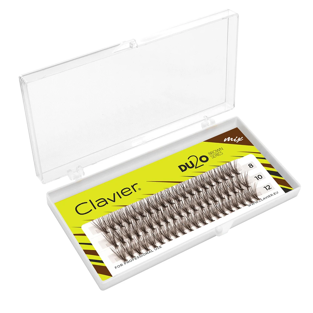 Clavier New Brown DU2O Eyelashes Natural Cluster Lash 20D Individual DIY Eyelash 3D Effect Soft False Eyelashes