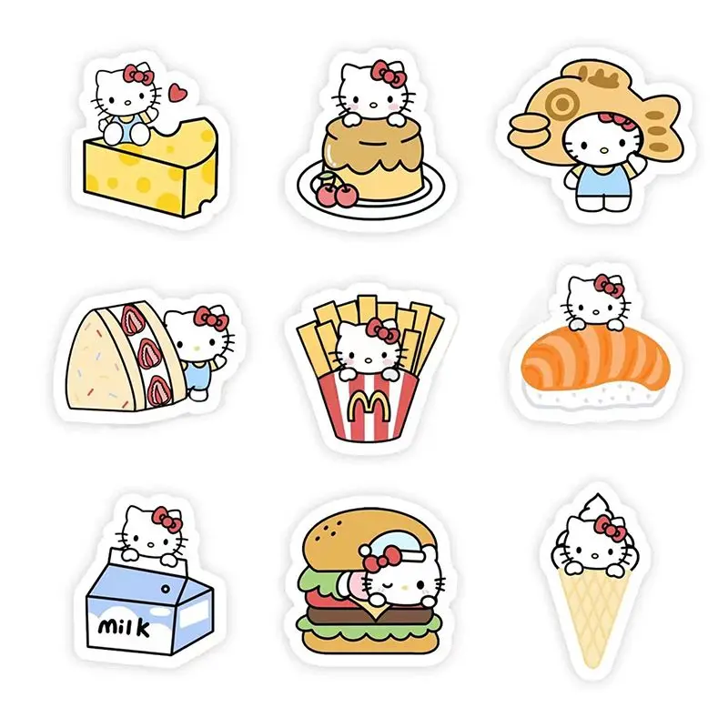 Sanrio Gourmet Series Roll Stickers Cute Cartoon Pacha Dog Melody Dessert Handbook Goo Card Decoration Toy Gift