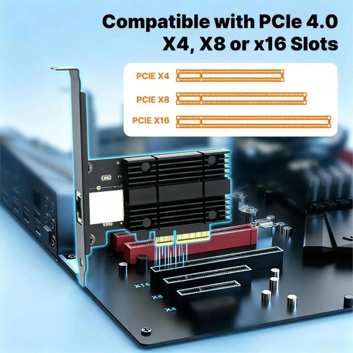 10G Pcie to Network Card Realtek RTL8127 PXE Boot 10Gbps RJ45 LAN for PC Server NAS Gaming for Win10/11/Linux