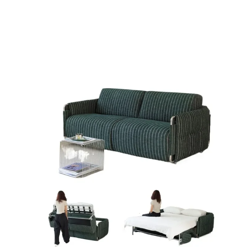 

Sea salt sofa bed, Bauhaus removable and washable fabric sofa bed folding dual-purpose stainless steel