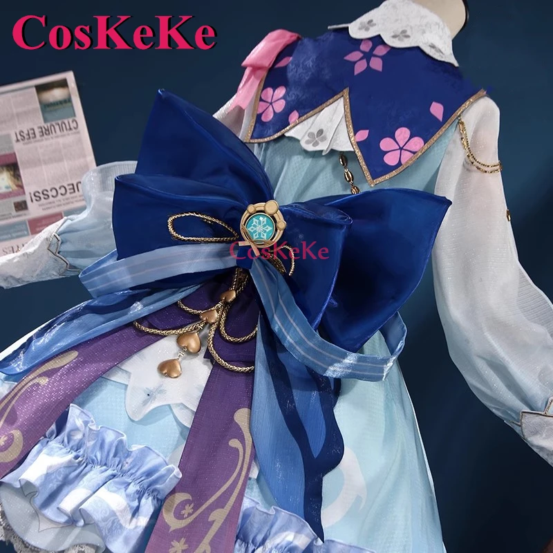 CosKeKe Kamisato Ayaka Cosplay Anime Genshin Impact Costume Sweet Nifty Uniform Dress Women Halloween Party Role Play Clothing