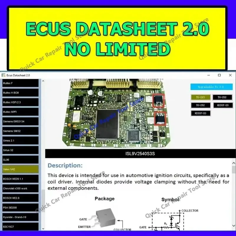 Datasheet ECUs 2.0 repair course PCB workshop factory repair ECU service Automobile Diagnostic Tools link Car Vehicle Tool Auto