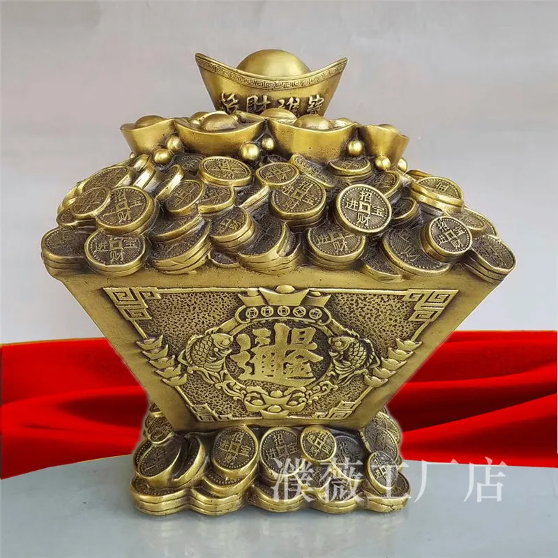Treasure Bowl Storage Jar Ornament Brass Bucket