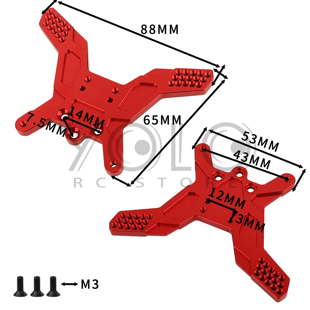 Metal Alloy Front Rear Shock Tower Damper Stay Mount for Tamiya TT02B TT-02B 1/10 RC Car Upgrade Parts Accessories