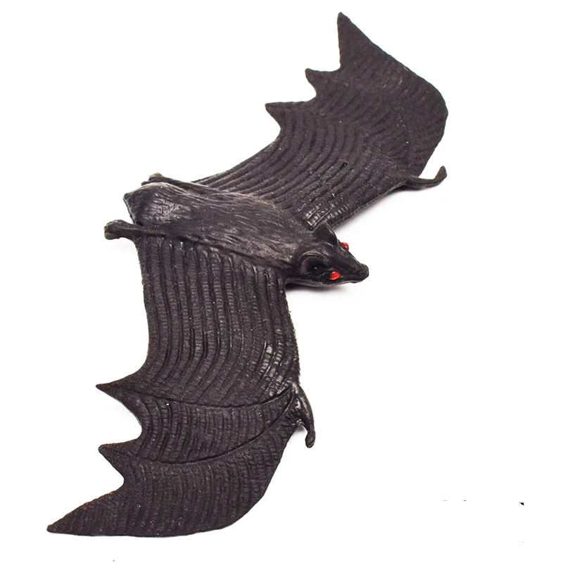 

1 PC Soft Rubber Bat Toys Halloween Prank Scaring Bats Toy All Saints' Day Bar Horror Scene Decoration Hanging Accessory Novelty