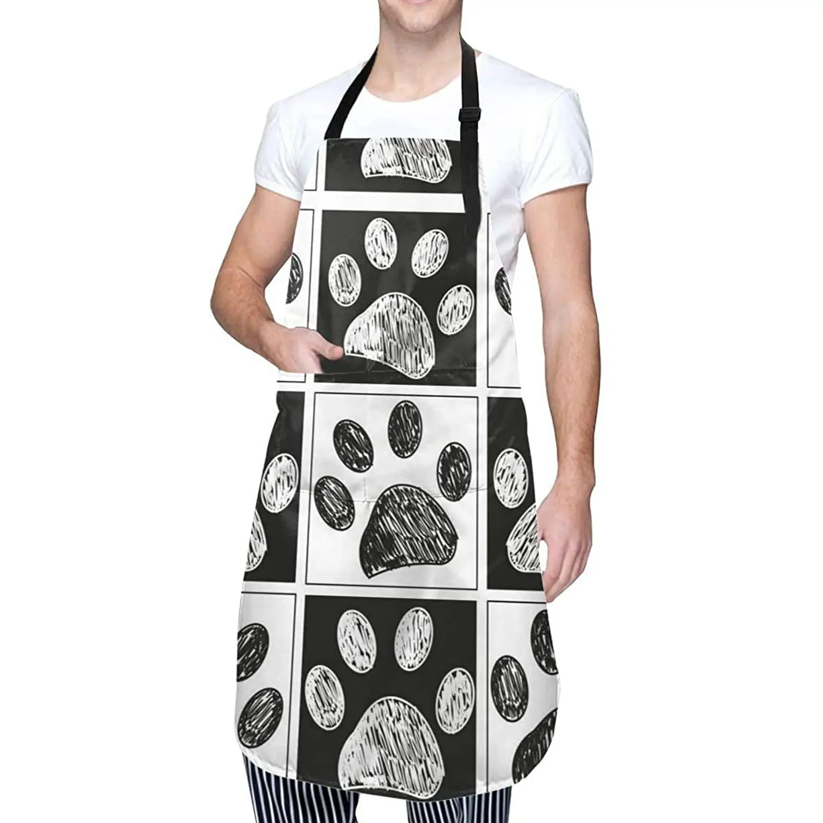 Boston Terrier Bulldog Aprons for Women with Pockets, Birthday Christmas Gifts for Chef Cooking Kitch BBQ