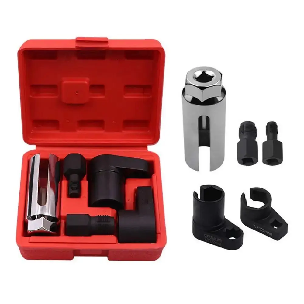 

5pcs Oxygen Sensor Removal Tool 22mm Durable Oxygen Sensor Wrench Kit Universal High Quality Automotive Oxygen Sensor Socket Set