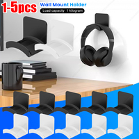 1-5PCS Universal Headphone Stand Adhensive Plastic Wall Mount Hanger Under Desk Headset Rack Holder Support for Gaming Earphone