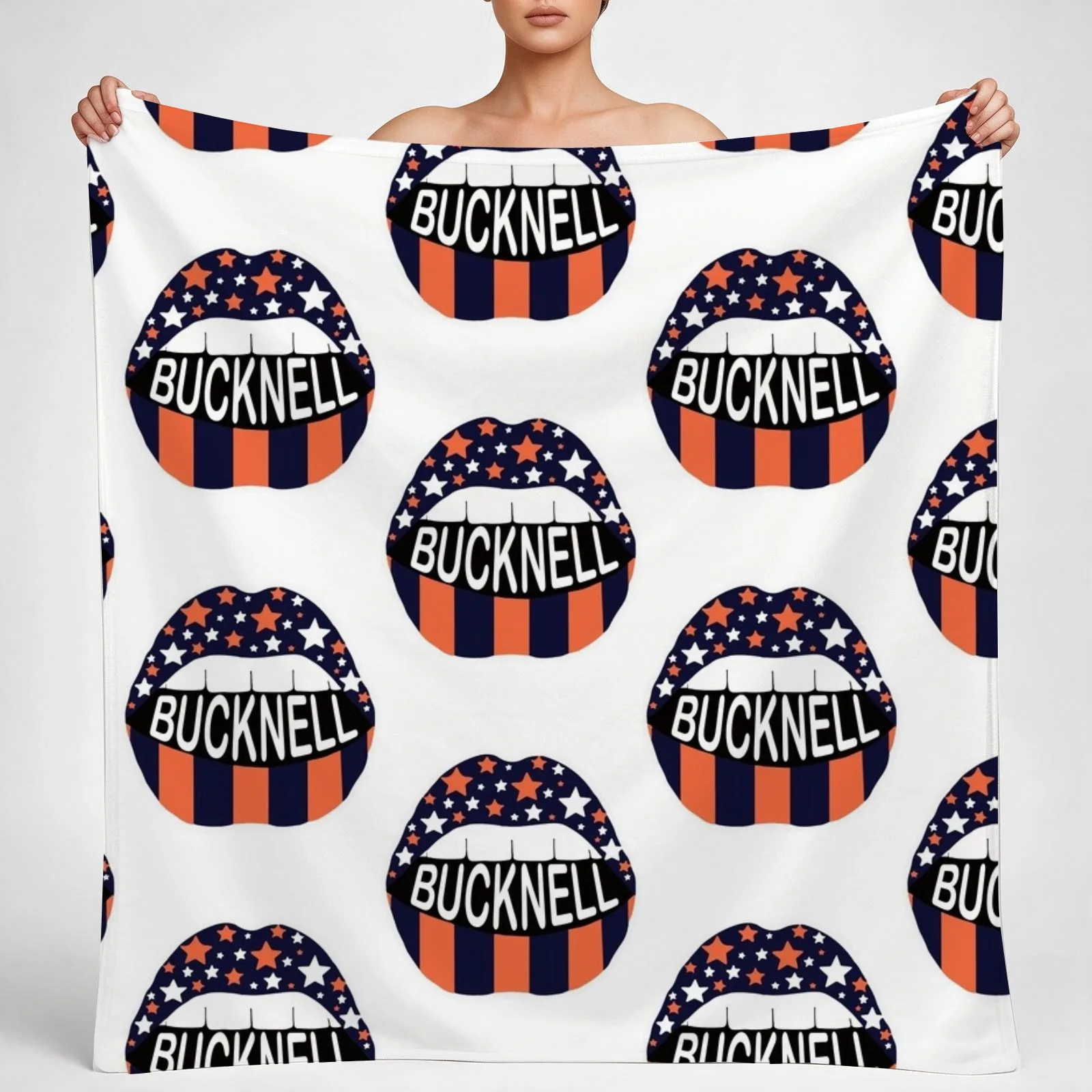 Bucknell Stars and Strips Throw Blanket couch cozy soft plush fuzzy picnic outdoor blanket