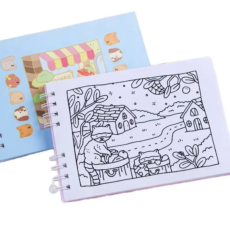 

Children's Drawing Watercolor Coloring Book Bobbie Goods Coloring Book Cute and Cozy for Adults & Teens Portable Picture Book