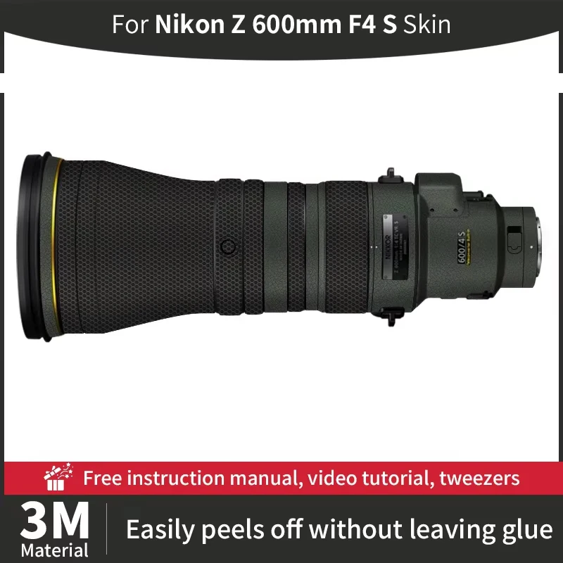 Film pelindung stiker lensa kamera Nikon Z 600mm F4 TC VR S kulit lensa kamera Nikon 600mm kulit antigores