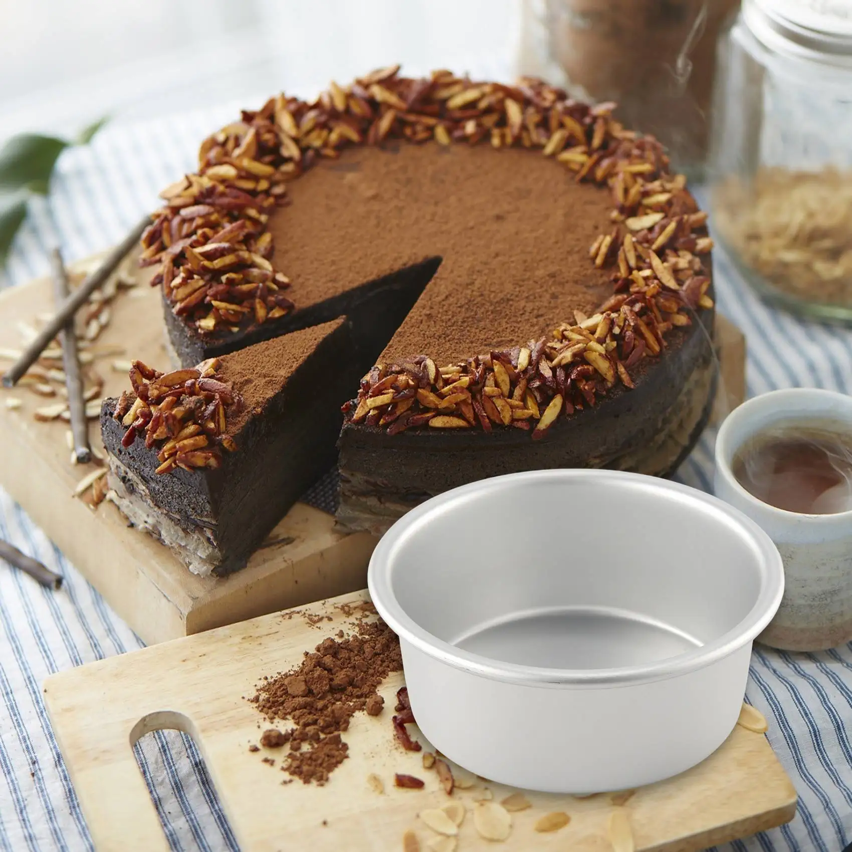 Set di 4 teglie per torte piccole da 4 pollici, teglie per torte rotonde da forno teglie da forno per Mini torte Pizza, Quiche, Non tossiche e salutari