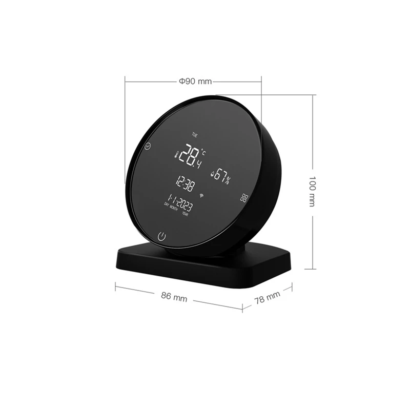 Imagem -06 - Detector de Temperatura e Umidade Recarregável Usb Higrômetro de Quarto do Bebê em Casa Display Lcd Controlador ir Preto Tuya Wi-fi