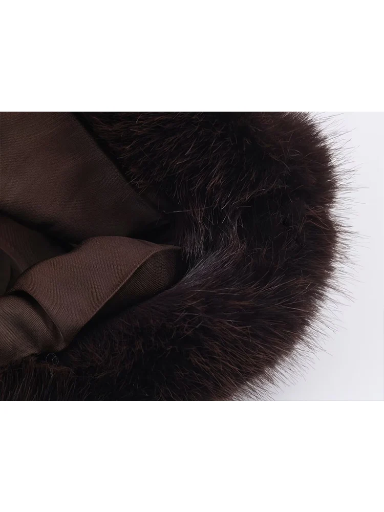 TFMLN Women's Fashion Faux Fur Coat Autumn Winter Short Sleeve Faux Fur Fluffy Jacket High Street Ladies Furry Short Coats