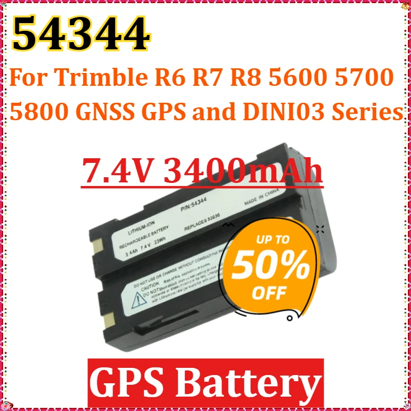 

54344 for Trimble GPS Battery 7.4V 3400mAh Work for Trimble R6 R7 R8 5600 5700 5800 GNSS GPS and DINI03 Series High-Capacity