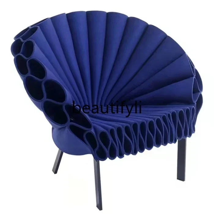 Balcony Red Peacock Chair Single Leisure Chair Shaped Art Sofa