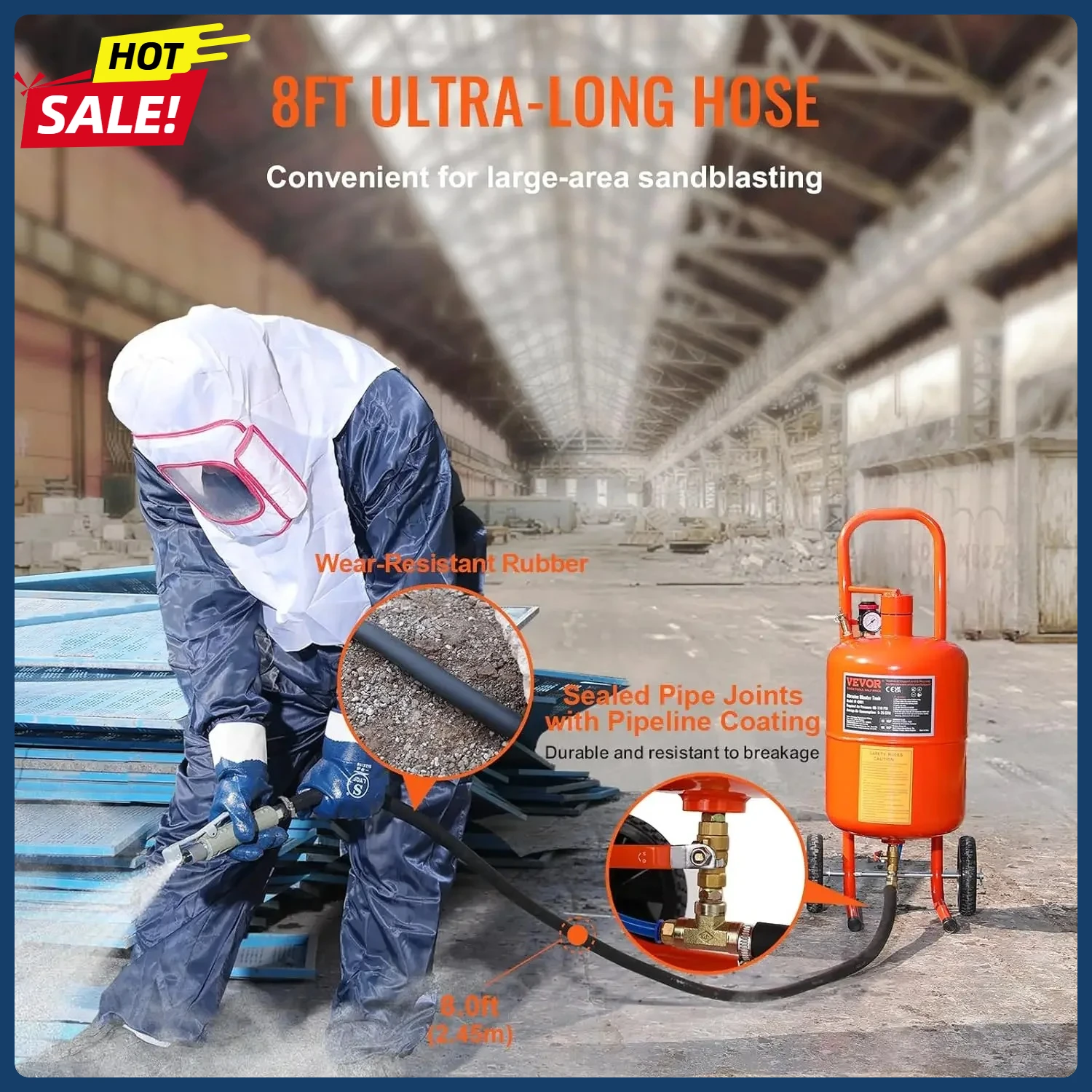 

Пескоструйный аппарат на 5 галлонов, пескоструйный аппарат высокого давления 60-110 фунтов на квадратный дюйм, портативный абразивный резервуар для очистки